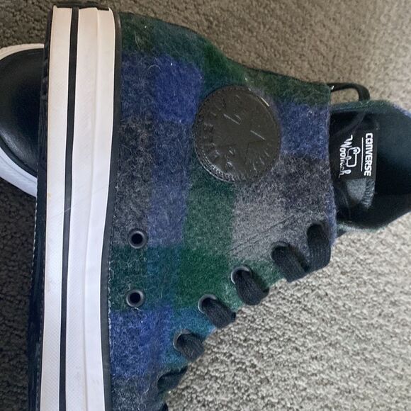 Men’s Wool Plaid High Top Converse - Picture 3 of 4